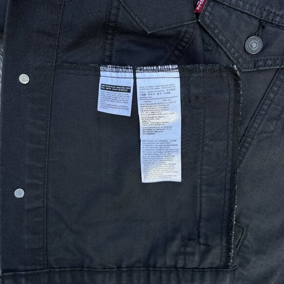 Levis Men's Charcoal-Gray Denim Trucker Jacket | size Medium - Picture 7 of 7